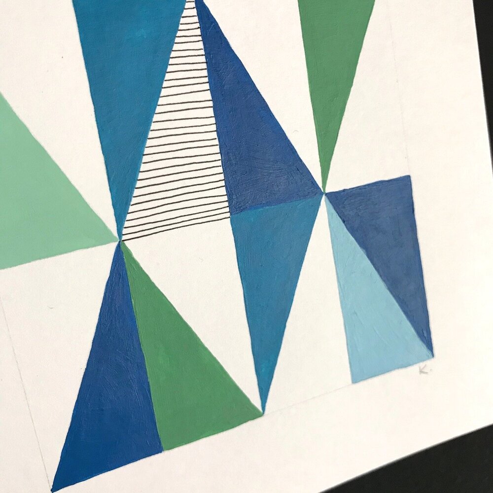 TRIANGLE Painting Blue Sage I