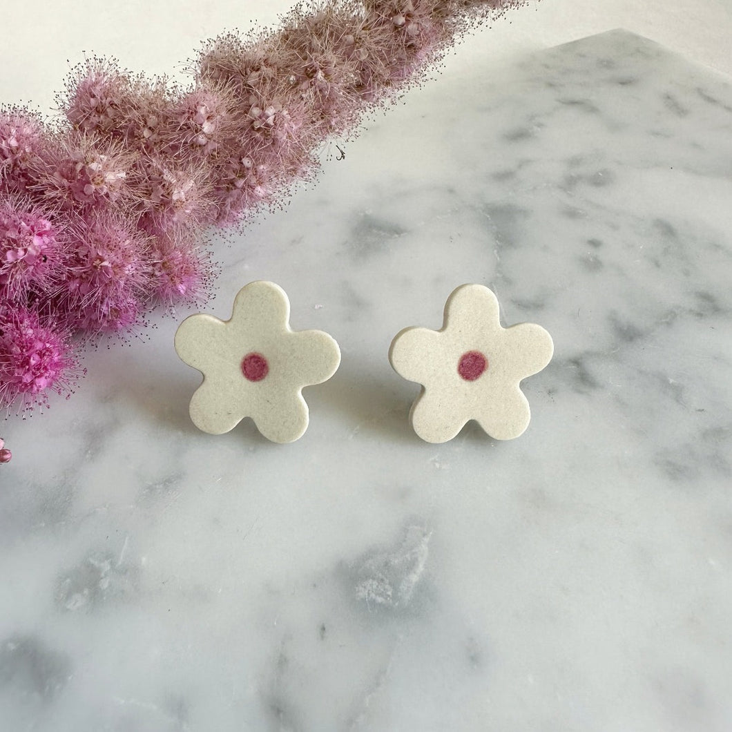 FLOWER Porcelain Earrings - Large