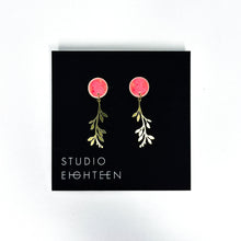 Load image into Gallery viewer, WISTERIA Brass + Porcelain Earrings
