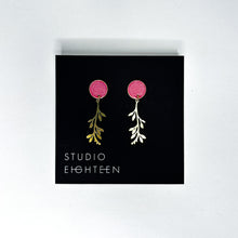 Load image into Gallery viewer, WISTERIA Brass + Porcelain Earrings
