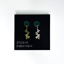 Load image into Gallery viewer, WISTERIA Brass + Porcelain Earrings
