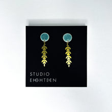 Load image into Gallery viewer, VINE Brass + Porcelain Earrings
