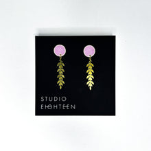 Load image into Gallery viewer, VINE Brass + Porcelain Earrings
