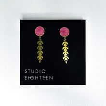 Load image into Gallery viewer, VINE Brass + Porcelain Earrings
