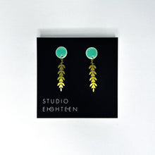 Load image into Gallery viewer, VINE Brass + Porcelain Earrings
