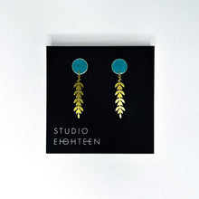 Load image into Gallery viewer, VINE Brass + Porcelain Earrings
