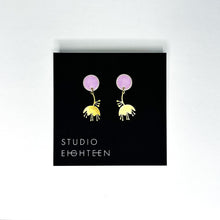 Load image into Gallery viewer, SNOWBELL Brass + Porcelain Earrings
