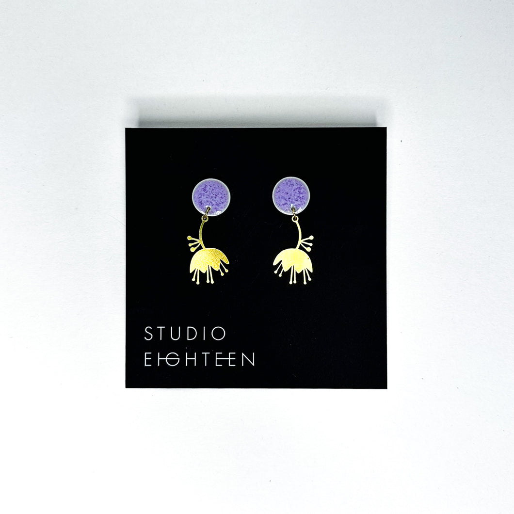 SNOWBELL Brass + Porcelain Earrings