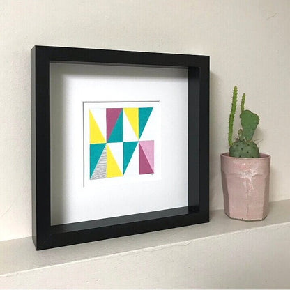 TRIANGLE Painting - Pink + Yellow + Aqua