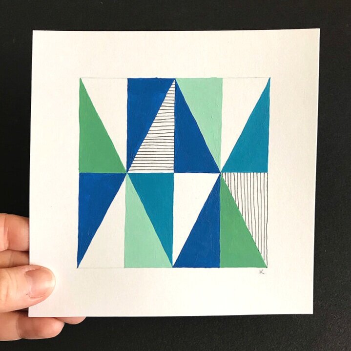 TRIANGLE Painting - Blue + Sage II