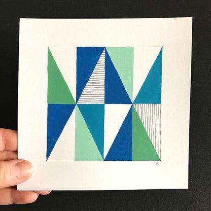 TRIANGLE Painting - Blue + Sage II