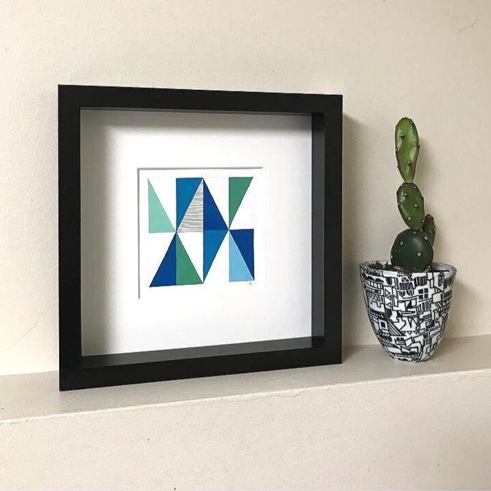 TRIANGLE Painting - Blue + Sage I